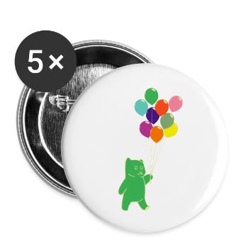 Birthday Gummy Bears Balloons Child Gift - Buttons large 2.2''/56 mm (5-pack) - white - Front