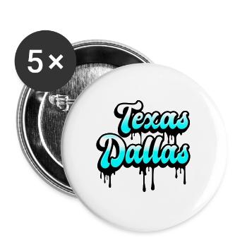Texas Dallas Design - Buttons groß 56 mm (5er Pack) - Weiß - Vorne