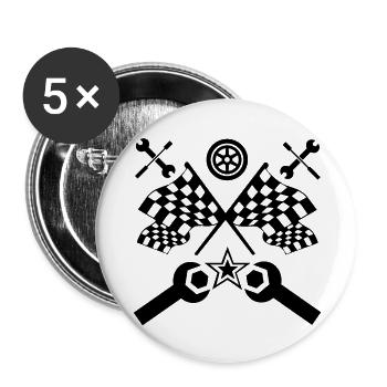 Car - Buttons large 2.2''/56 mm (5-pack) - white - Front