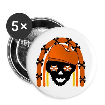 HALLOWEEN COSTUMES - SKULL - Buttons large 2.2''/56 mm (5-pack) - white - Front