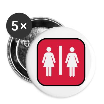 Duo Féminin Femmes Lesbienne LGBT - Lot de 5 grands badges (56 mm) - blanc - Devant