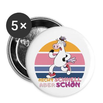 Laufshirt Thema Hindernislauf mud muddy run lauf - Buttons groß 56 mm (5er Pack) - Weiß - Vorne