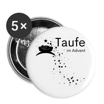 Taufe im Advent Segen der Geburt Christi Stern - Buttons groß 56 mm (5er Pack) - Weiß - Vorne