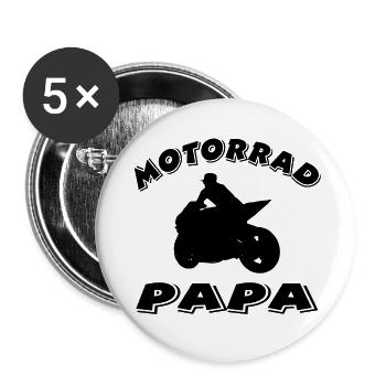 Motorrad - Buttons groß 56 mm (5er Pack) - Weiß - Vorne