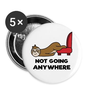 Faultier Relax Tier Faul Chillen Statement Zoo - Buttons groß 56 mm (5er Pack) - Weiß - Vorne
