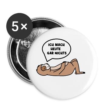Schlafen Faul Chillen Faultier Dschungel Tier - Buttons groß 56 mm (5er Pack) - Weiß - Vorne