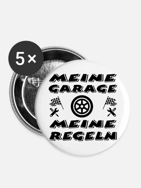 Garage - Buttons groß 56 mm (5er Pack) - Weiß
