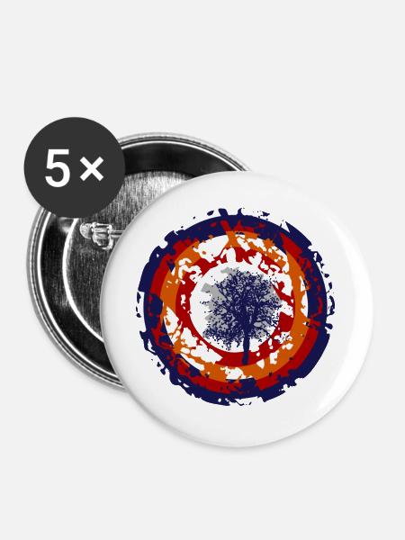 Crazy Bullseye - Buttons large 2.2''/56 mm (5-pack) - white