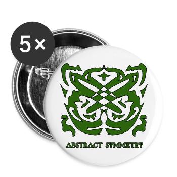 Abstrakte Symmetrie in grün, Abstrakte Symmetrie - Buttons groß 56 mm (5er Pack) - Weiß - Vorne
