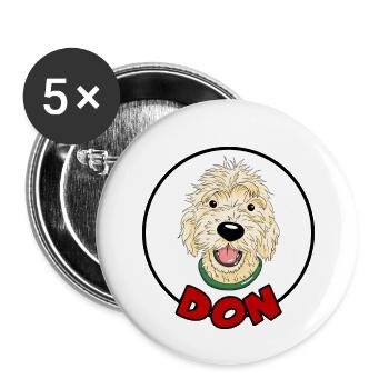DonComic1 2 - Buttons large 2.2''/56 mm (5-pack) - white - Front