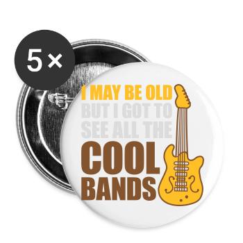 Je suis peut-être vieux - Lot de 5 grands badges (56 mm) - blanc - Devant