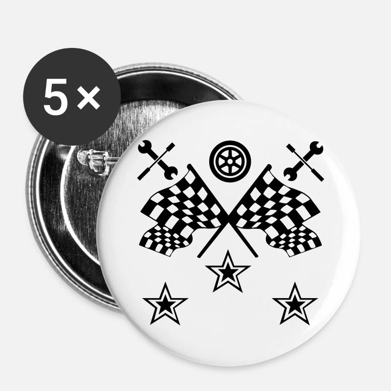Auto - Buttons groß 56 mm (5er Pack) - Weiß