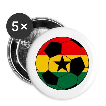 Football Ghana - Lot de 5 grands badges (56 mm) - blanc - Devant