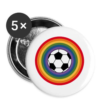 football Regembogen - Buttons large 2.2''/56 mm (5-pack) - white - Front