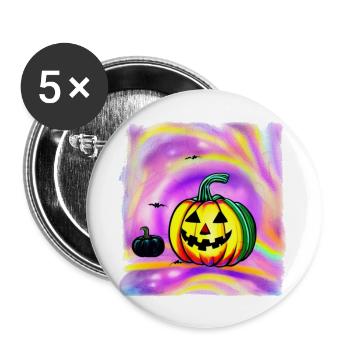 Halloween Spooky Pumpkin Lantern 17 - Buttons large 2.2''/56 mm (5-pack) - white - Front