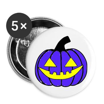 Halloween Spooky Pumpkin Lantern Vector - Buttons large 2.2''/56 mm (5-pack) - white - Front