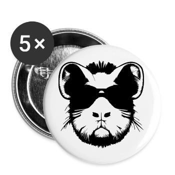 Guinea pig cool sunglasses funny vector 10 - Buttons large 2.2''/56 mm (5-pack) - white - Front