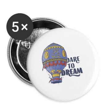 Dare To Dream - Buttons groß 56 mm (5er Pack) - Weiß - Vorne