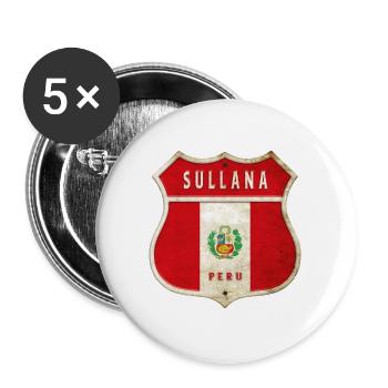 Sullana Peru coat of arms flag design - Buttons large 2.2''/56 mm (5-pack) - white - Front