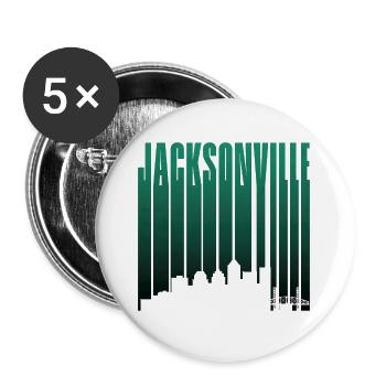Jacksonville Skyline Vertical Typo - Buttons large 2.2''/56 mm (5-pack) - white - Front