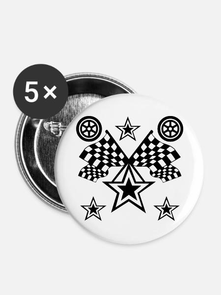 Auto - Buttons groß 56 mm (5er Pack) - Weiß