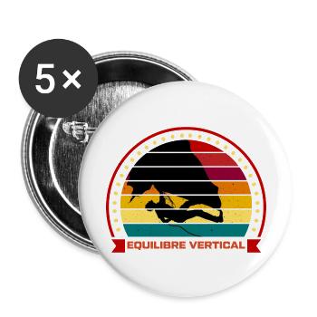 équilibre verticale cadeau humour escalade - Lot de 5 grands badges (56 mm) - blanc - Devant