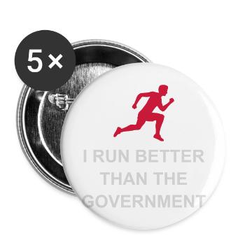 run better than government - Buttons large 2.2''/56 mm (5-pack) - white - Front