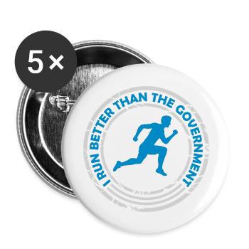 run better than government - Buttons large 2.2''/56 mm (5-pack) - white - Front