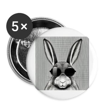 Rabbit Pet Pet Cool Sunglasses Design - Buttons large 2.2''/56 mm (5-pack) - white - Front