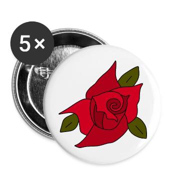 Valentinstag, Valentinstag, Valentinstag - Buttons groß 56 mm (5er Pack) - Weiß - Vorne