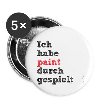 ich habe paint durchgespielt - Buttons groß 56 mm (5er Pack) - Weiß - Vorne