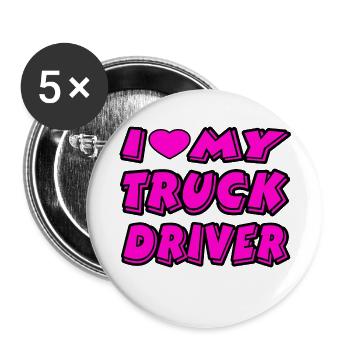 Camion - Lot de 5 grands badges (56 mm) - blanc - Devant