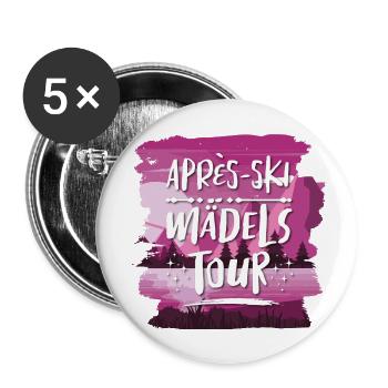 Apres SKi Mädels Tour - Buttons groß 56 mm (5er Pack) - Weiß - Vorne