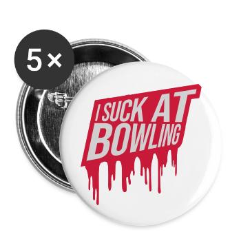 I suck at bowling - Buttons groß 56 mm (5er Pack) - Weiß - Vorne