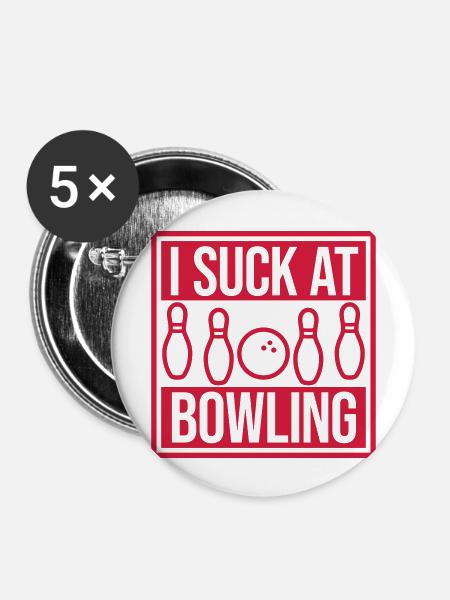 I suck at bowling - Buttons groß 56 mm (5er Pack) - Weiß