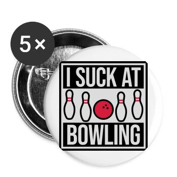 Je suis nul au bowling - Lot de 5 grands badges (56 mm) - blanc - Devant