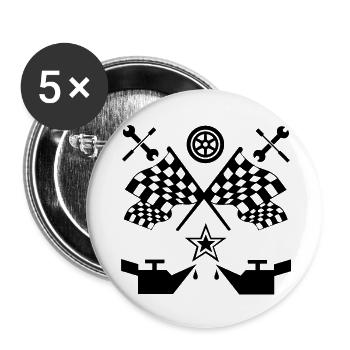 Voiture - Lot de 5 grands badges (56 mm) - blanc - Devant