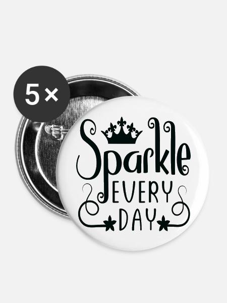 Sparkle Every Day - Buttons groß 56 mm (5er Pack) - Weiß