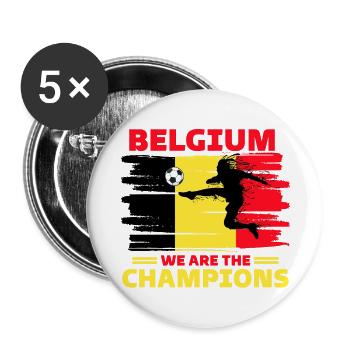 Belgium Football 2022 supporter of Belgium football - Buttons large 2.2''/56 mm (5-pack) - white - Front