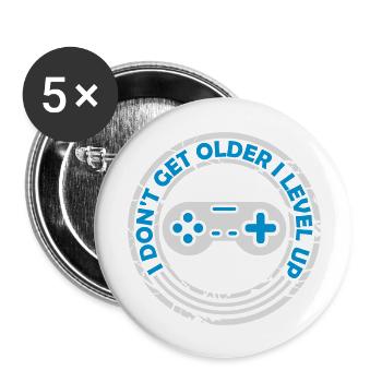 get older level up - Buttons large 2.2''/56 mm (5-pack) - white - Front