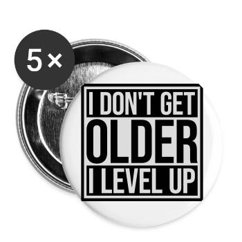 get older level up - Buttons large 2.2''/56 mm (5-pack) - white - Front