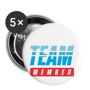 Cycling Team - Buttons large 2.2''/56 mm (5-pack) - white - Front