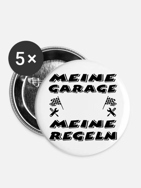 Garage - Buttons groß 56 mm (5er Pack) - Weiß
