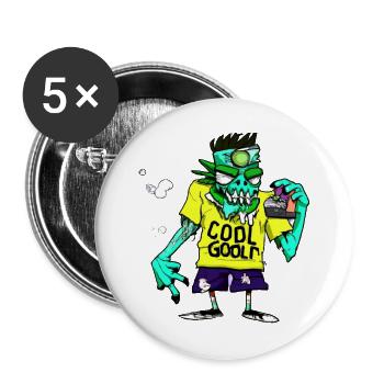 Zombie cool - Lot de 5 grands badges (56 mm) - blanc - Devant