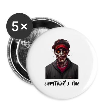 Everything s Fine - Buttons large 2.2''/56 mm (5-pack) - white - Front
