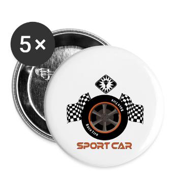 Motorsport - Buttons large 2.2''/56 mm (5-pack) - white - Front