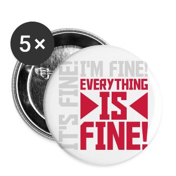 everything is fine quote - Buttons large 2.2''/56 mm (5-pack) - white - Front