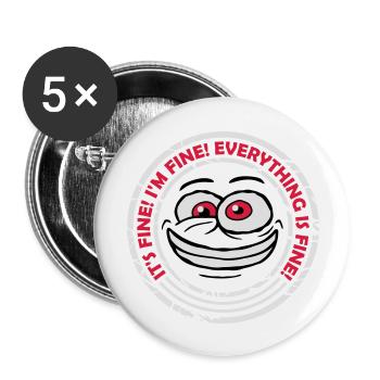 everything is fine quote - Buttons large 2.2''/56 mm (5-pack) - white - Front