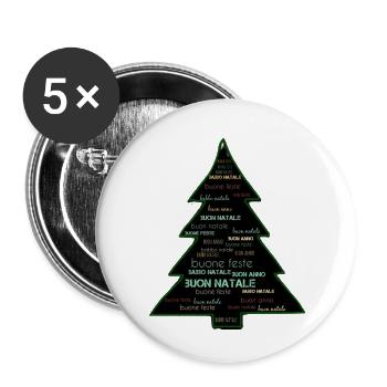 Christmas - Buttons large 2.2''/56 mm (5-pack) - white - Front