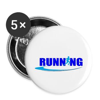 running - Lot de 5 grands badges (56 mm) - blanc - Devant